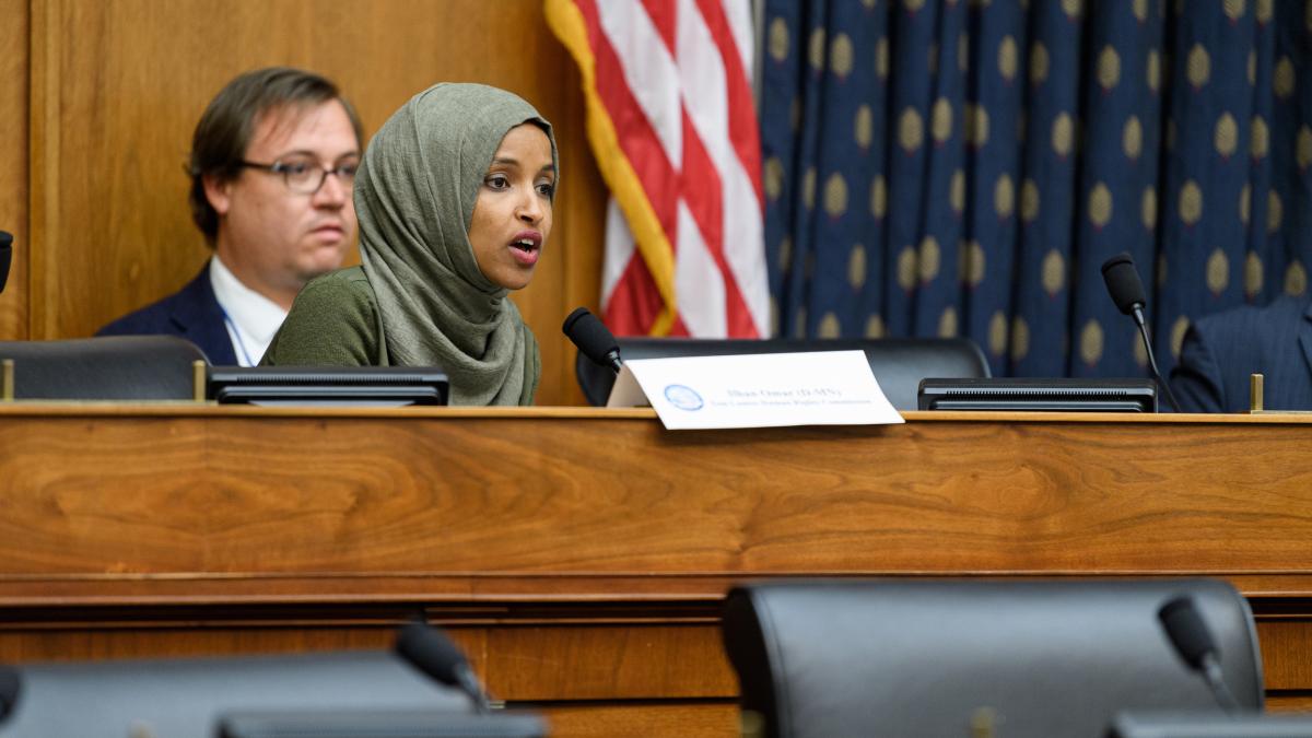 Ilhan Omar in a hearing 