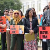Rep. Omar joins press conference to condemn Trump's travel ban