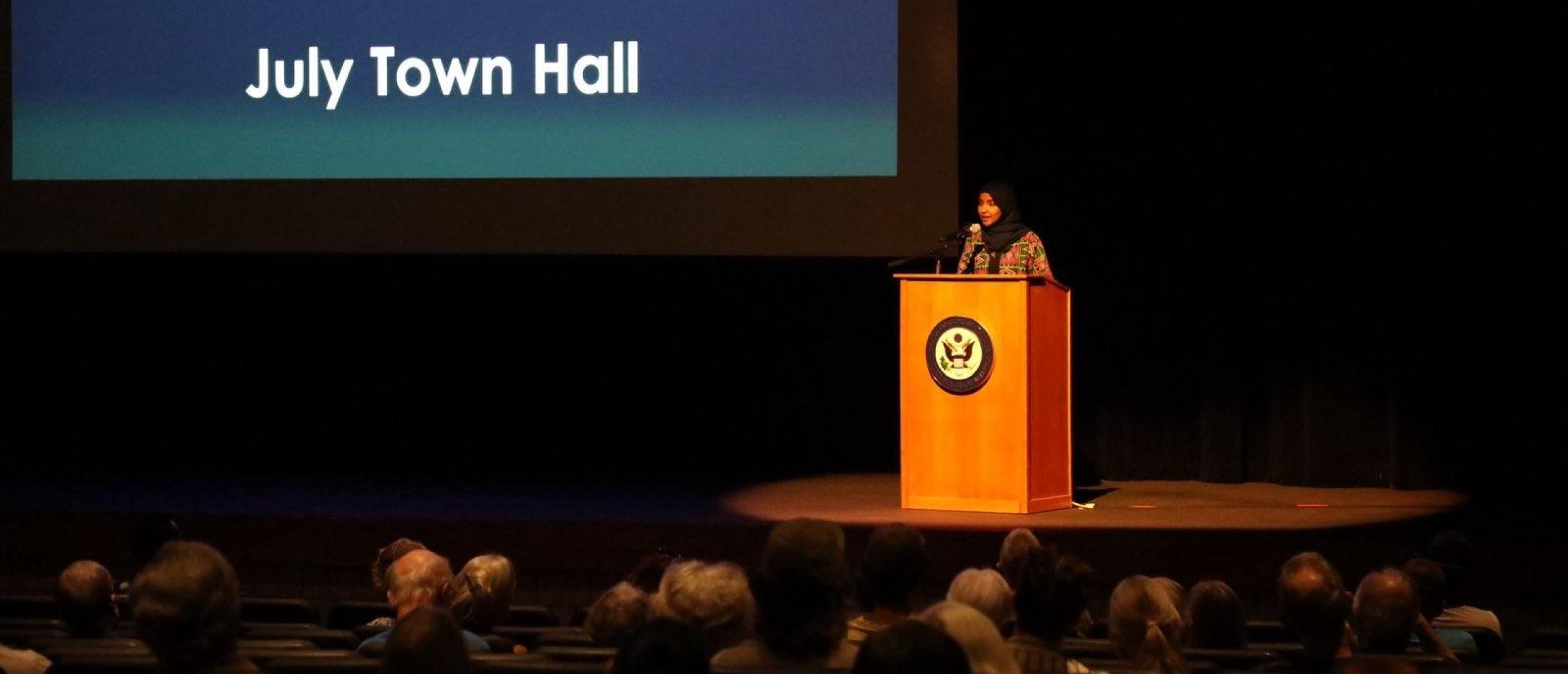 Rep. Omar speaks to constituents at her July town hall